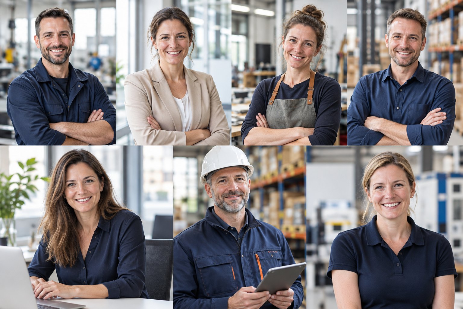 Menschen aus unterschiedlichen Berufen, die zu einem Team passen